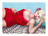 The Bather in Red Giclee Print by Rachel Deacon