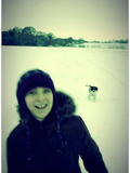 Young Girl Outdoors in the Snow Photographic Print by Tim Kahane