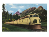 Union Pacific Streamliner Passing Mountains Print by Lantern Press 