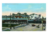 Old Orchard, Maine - View of the Railroad Depot Poster by Lantern Press 