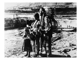 Chief Tommy Thompson, Wife Flora, Her Granddaughter Linda Marie George - Celilo Falls, Oregon Photo Prints by Lantern Press 