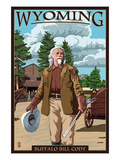 Buffalo Bill Scene - Wyoming Prints by Lantern Press 