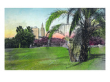 Lantern Press - Miami, Florida - Bayfront Park Scene Umělecké plakáty