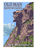 Old Man of the Mountains - New Hampshire Poster by Lantern Press 