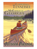 Copperhill, TN and McCaysville, GA - Canoe Scene Print by Lantern Press 