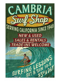 Cambria, California - Surf Shop Posters by Lantern Press 