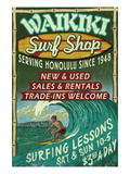 Waikiki Beach, Hawaii - Surf Shop Prints by Lantern Press 