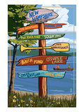 New Hampshire - Sign Destinations Posters by Lantern Press 