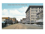 Pasadena, California - Western View Down Colorado Street Prints by Lantern Press 