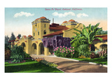 Oakland, California - Exterior View of Santa Fe Train Depot Kunstdrucke von Lantern Press 