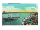 Detroit, Michigan - White Star Docks Scene Posters by Lantern Press 