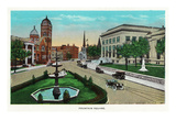 Chattanooga, Tennessee - Scenic View of Fountain Square Posters by Lantern Press 
