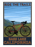 Bass Lake, California - Bicycle Scene Art by Lantern Press 
