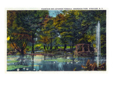 Syracuse, New York - Onondaga Park Fountain and Japanese Pergola Art by Lantern Press 