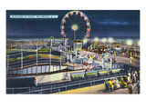 Wildwood, New Jersey - View of Playland at Night Posters by Lantern Press 