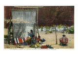 Canyon De Chelly, Arizona - View of Navajo Women Weaving Rug Prints by Lantern Press 