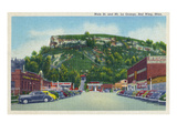 Red Wing, Minnesota - Main Street View of Mt. La Grange Posters by Lantern Press 