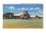 Omaha, Nebraska - US Weather Bureau and Municipal Airport View Posters by Lantern Press 