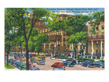 Saratoga Springs, New York - Grand Union and Rip Van Winkle Hotels View Posters by Lantern Press 