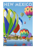 Hot Air Balloons - New Mexico Print by Lantern Press 