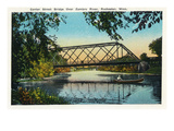 Rochester, Minnesota - View of the Center Street Bridge over the Zumbro River Prints by Lantern Press 