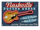 Nashville, Tennessee - Guitar Shack Kunstdrucke von Lantern Press 