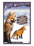 Mt. Washington, New Hampshire - Fox Scene Poster by Lantern Press 