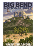 Big Bend National Park, Texas - Casa Grande Prints by Lantern Press 
