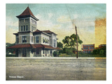Wichita, Kansas - Exterior View of Frisco Train Depot Prints by Lantern Press 