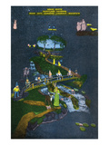 Lookout Mountain, Tennessee - Fairyland Caverns, Interior View of Snow White and 7 Dwarves Posters by Lantern Press 