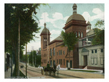 Saratoga Springs, New York - Convention Hall Exterior View Posters by Lantern Press 