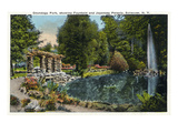 Syracuse, New York - Fountain and Japanese Pergola at Onondaga Park Prints by Lantern Press 