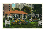 Rochester, Minnesota - View of the Damon Hotel Park Poster von Lantern Press 