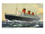 View of Cunard Ocean Liner Queen Mary Posters by Lantern Press 