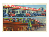 Tijuana, Mexico - Mexicali Beer Hall, Longest Bar in World Posters by Lantern Press 