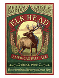 Oregon - Elk Head American Pale Ale Prints by Lantern Press 