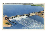 Chattanooga, Tennessee - Aerial View of the Chickamauga Dam Posters by Lantern Press 