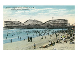 Long Beach, California - Panoramic View of the Roller Coaster Print by Lantern Press 