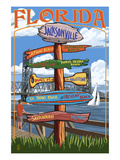 Jacksonville, Florida - Sign Destinations Poster by Lantern Press 