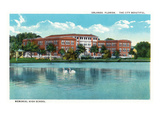 Orlando, Florida - Memorial High School Exterior Posters by Lantern Press 