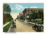 Kansas City, Missouri - View Down Linwood Boulevard Print by Lantern Press 