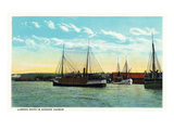Bandon, Oregon - Lumber Ships in the Bandon Harbor Prints by Lantern Press 