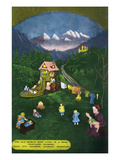 Lookout Mountain, TN - Fairyland Caverns, Interior View of Old Woman Who Lived in a Shoe Affiches par Lantern Press 