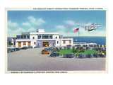 Miami, Florida - Pan-American Airways Terminal, Clipper Arriving from Jamaica Affiches par Lantern Press 
