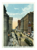 Minneapolis, Minnesota - Southern View Down Grand Avenue from Eighth Street Posters by Lantern Press 