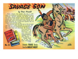 Savage Son Storiette, Native American on Horseback Poster by Lantern Press 