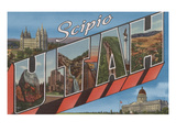 Scipio, Utah - Large Letter Scenes Art by Lantern Press 