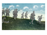 Camp Life - Soldiers Run over and Down Hill Scene Prints by Lantern Press 