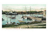 Rochester, New York - View of the River at Charlotte Near Yacht Club Pósters por Lantern Press