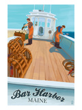 Bar Harbor, Maine - Lobster Boat Affiches par Lantern Press 
